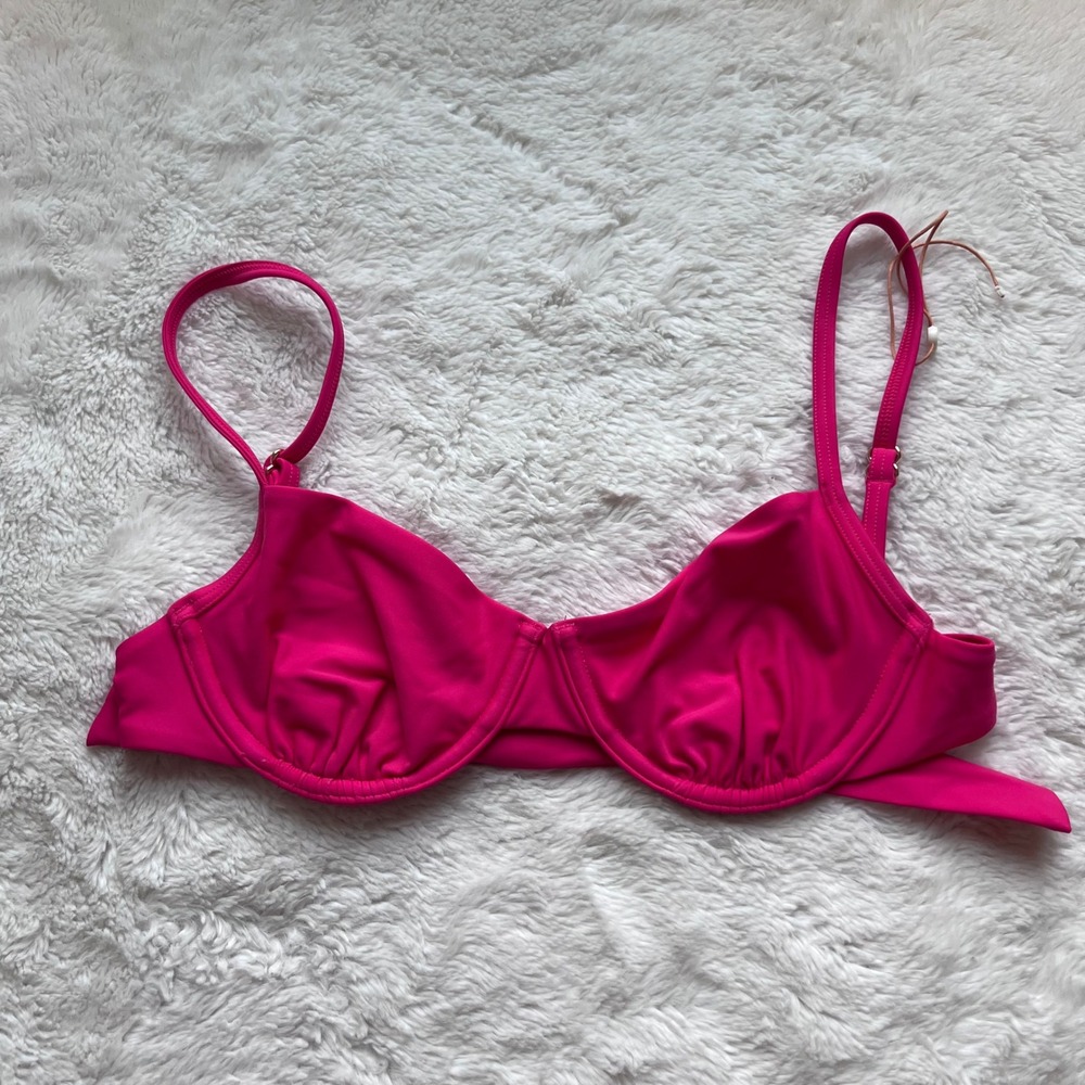 Quince Womens Underwire Bikini Top Pink Recycled Polyamide Size XS ATG001 NEW